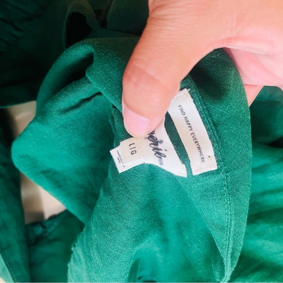 Aerie Forest Green Ruffle Babydoll Dress | Cottagecore Cozy Fall Large - Picture 4 of 5